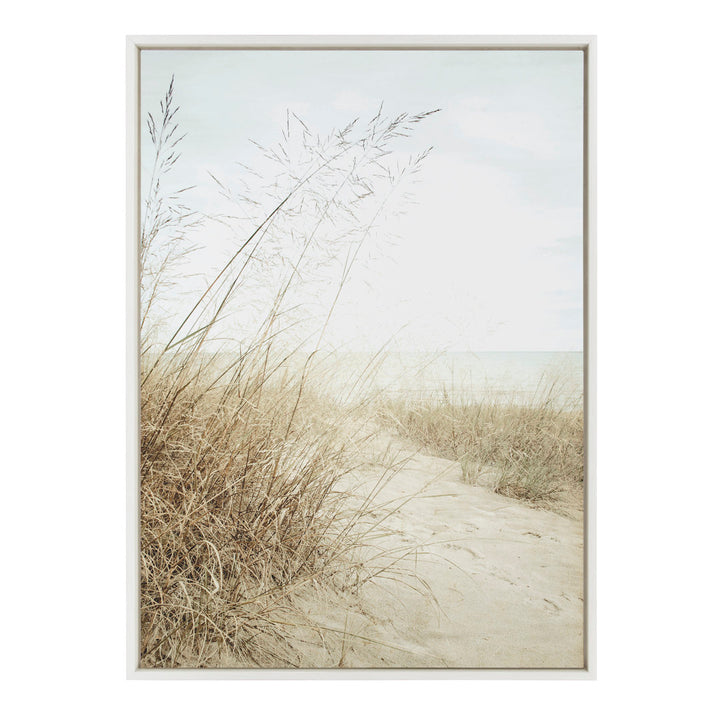 Dovecove Sylvie Beach Grasses Framed Canvas By Emiko And Mark Franzen Of F2images 23X33 White Dovecove Size: 28" x 38" Format: White