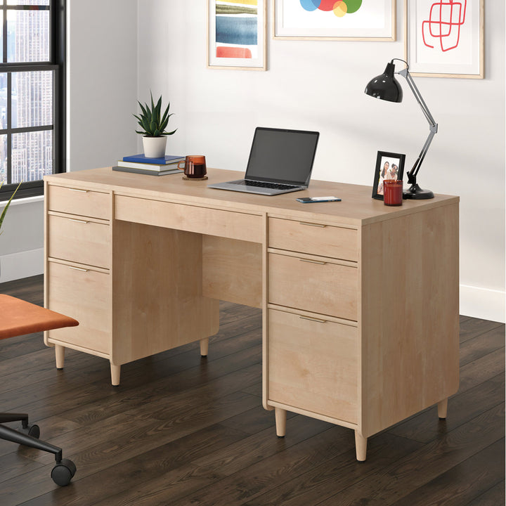 Ausherman Desk Millwood Pines Color: Natural Maple