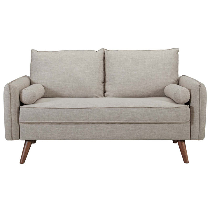 Modway Revive Upholstered Fabric Loveseat Modway Upholstery Color: Beige Polyester Blend