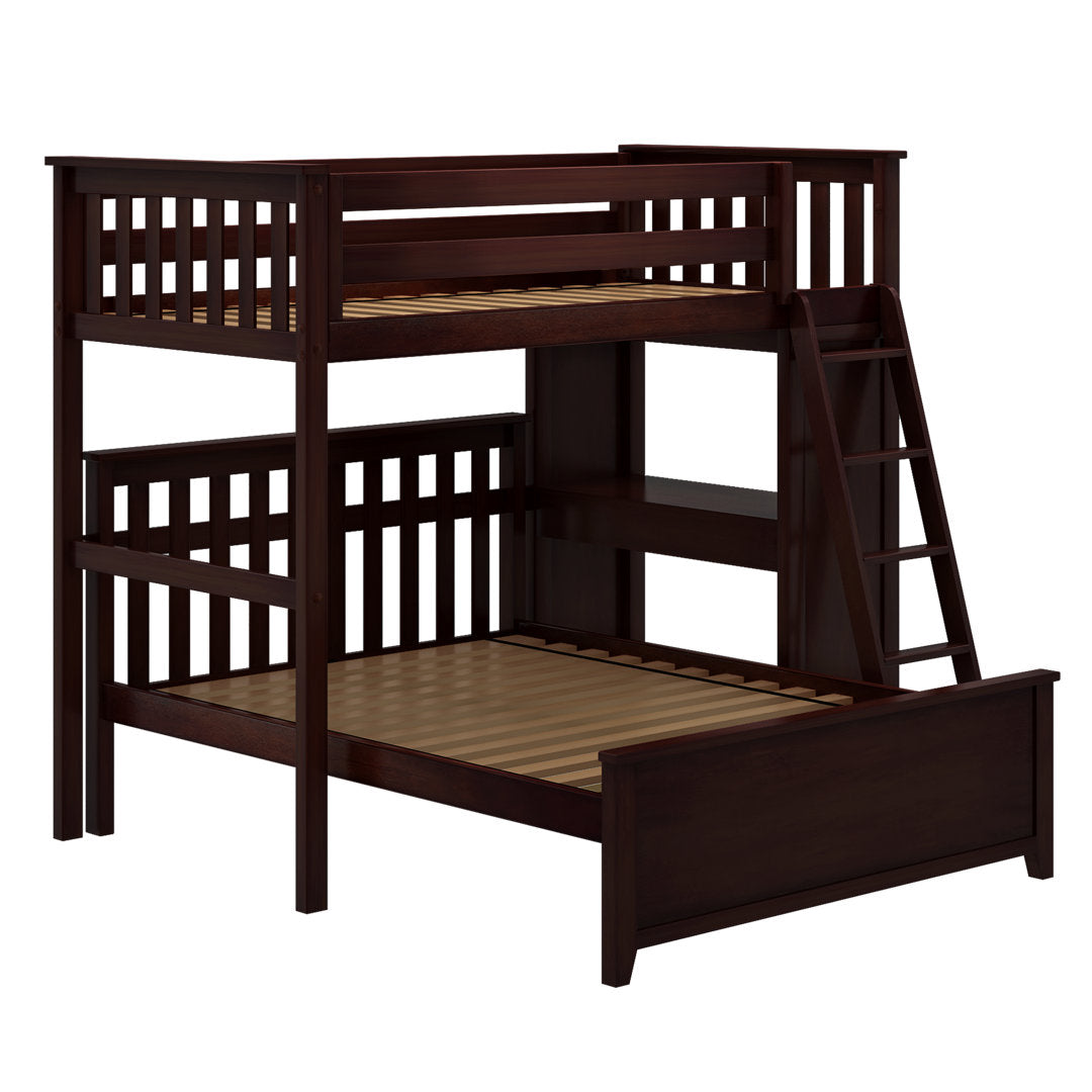 Buhr Twin Over Full Solid Wood L-Shaped Bunk Beds with Built-in-Desk Viv + Rae™ Bed Frame Color: Espresso