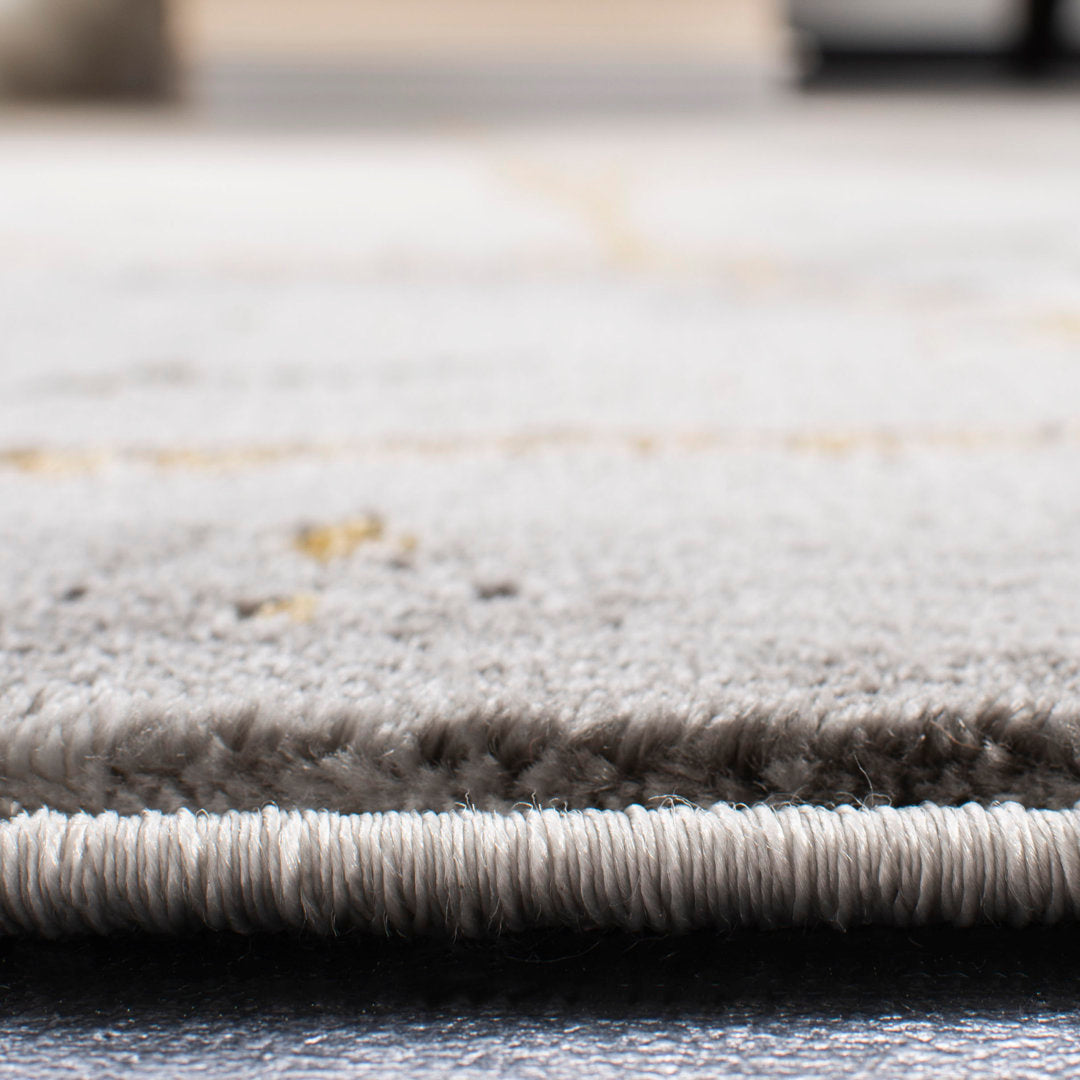 Swindle Abstract Grey/Gold Area Rug Wade Logan® Rug Size: Runner 2'3" x 10'