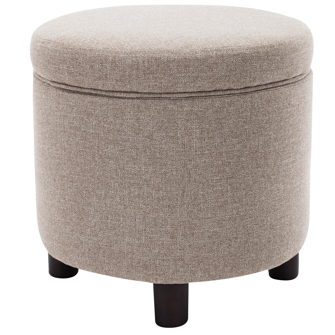 Amoret 19" Wide Round Storage Ottoman Andover Mills™ Upholstery Color: Light Brown