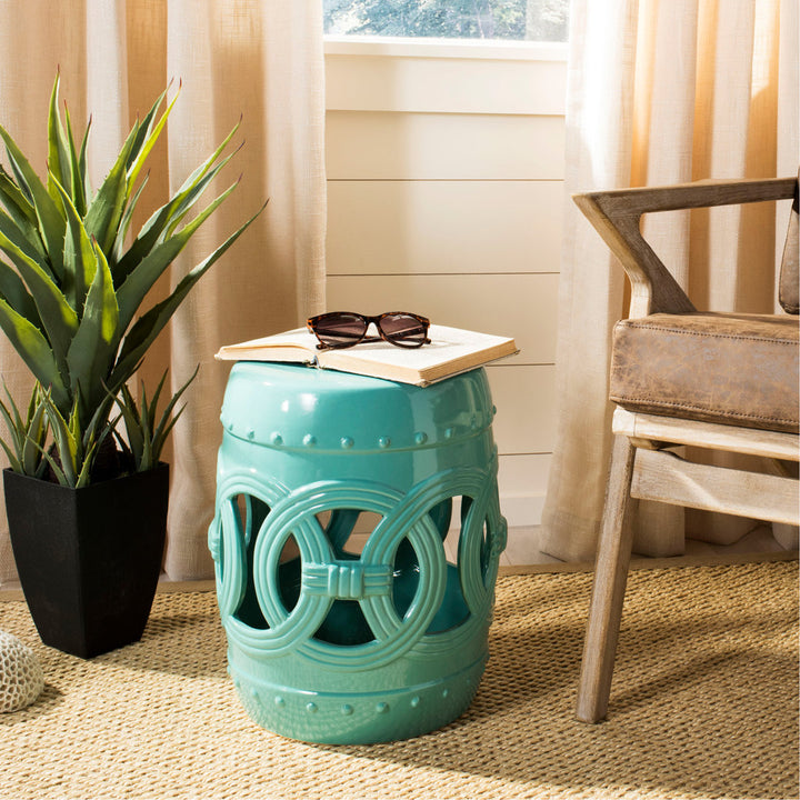 Bartlesville Ceramic Garden Stool Longshore Tides Color: Light Blue