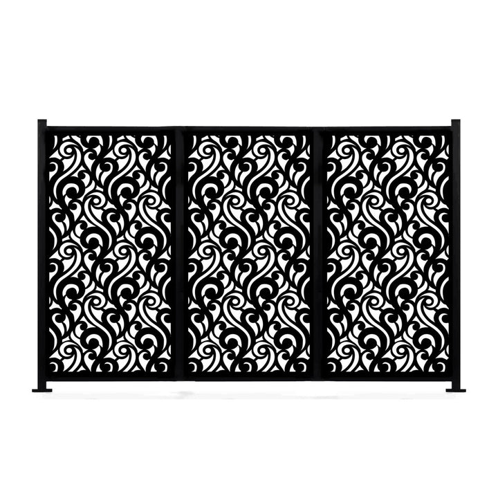 4.3 Ft. H X 6.3 Ft. W Laser Cut Metal Privacy Screen Fence, Decorative Outdoor Divider Porpora