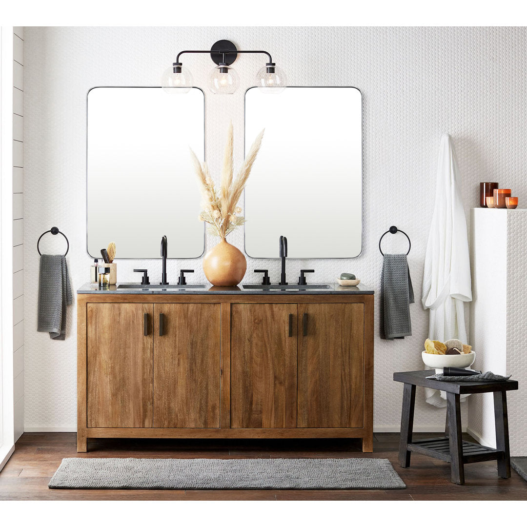 Kengston Modern & Contemporary Rectangular Bathroom Vanity Mirrors 17 Stories Size: 48" x 30" Finish: Brushed Nickel