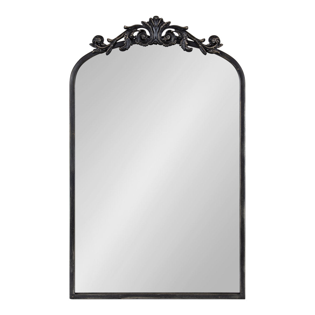 Anglo Arendahl Traditional Accent Mirror Fleur De Lis Living Size: 36" x 24" Finish: Black
