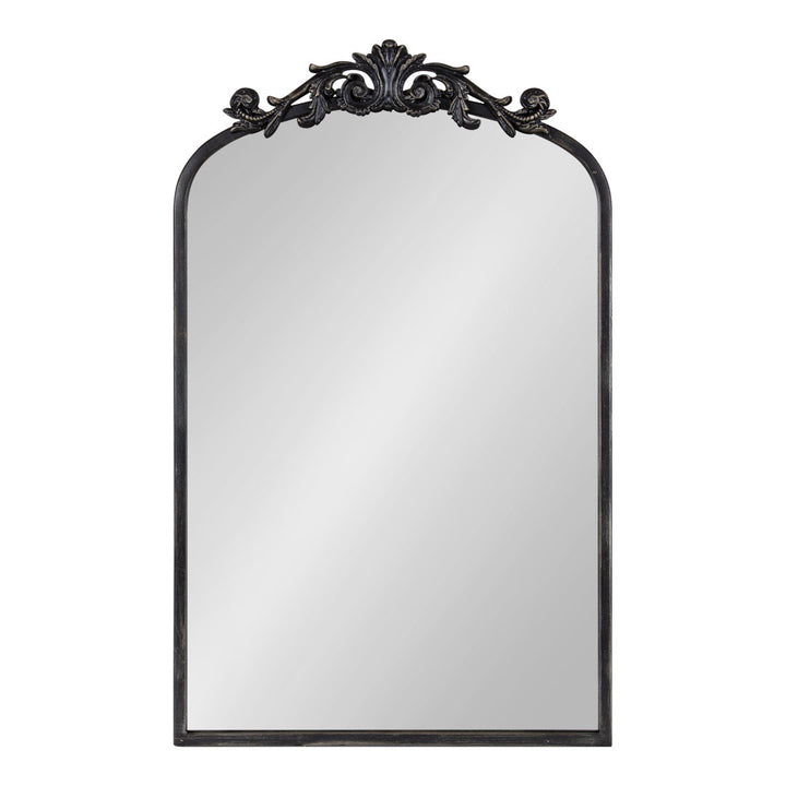 Anglo Arendahl Traditional Accent Mirror Fleur De Lis Living Size: 36" x 24" Finish: Black