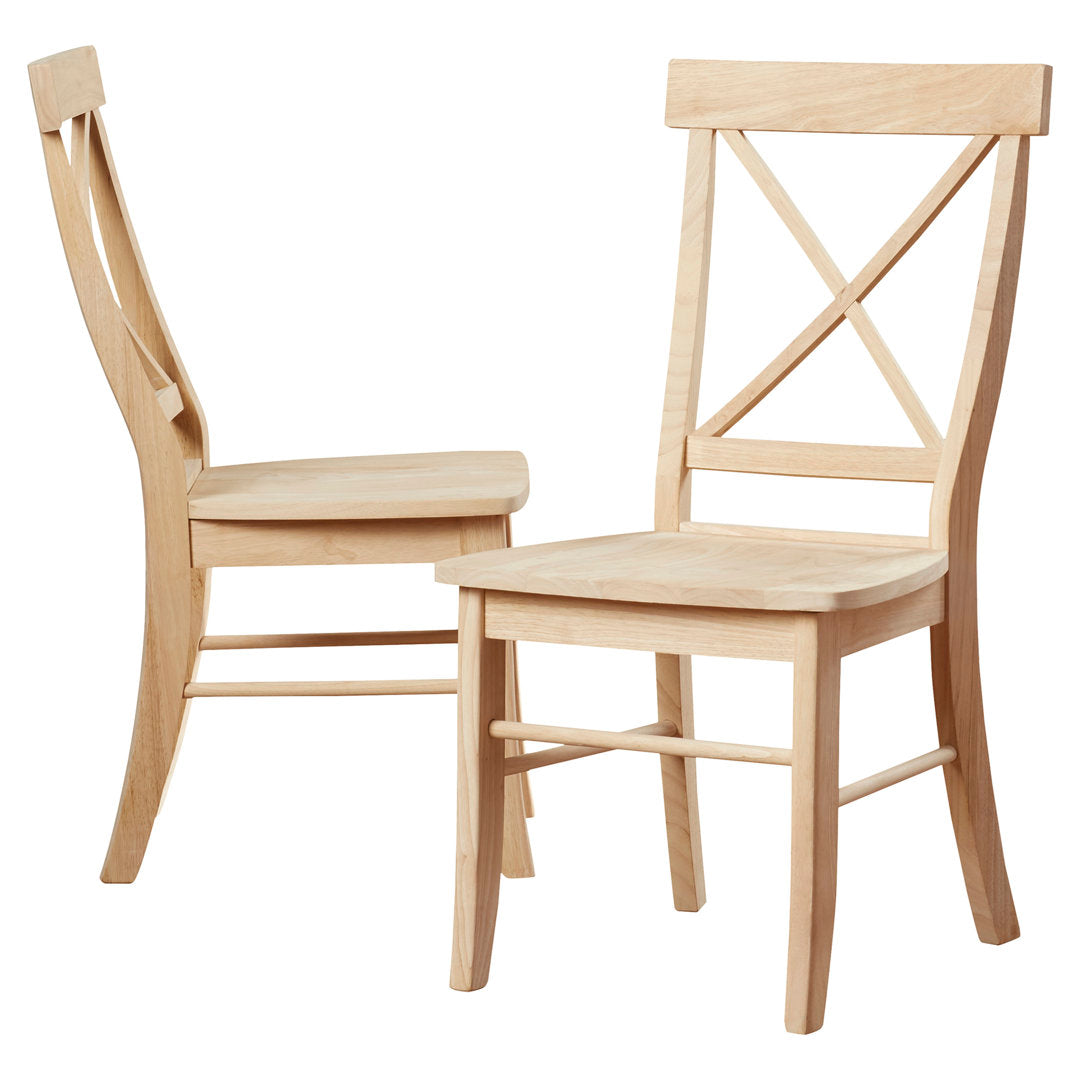 Solid Wood Cross Back Side Chair (Set of 2) August Grove® Color: Unfinished