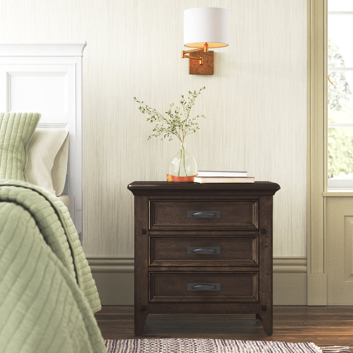 Chronister 3 - Drawer Nightstand in Brown Lark Manor™