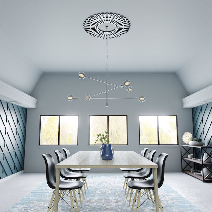 Cornelius Ceiling Medallion Ekena Millwork Color: Antiqued Silver Size: 38" H x 38" W x 1" D