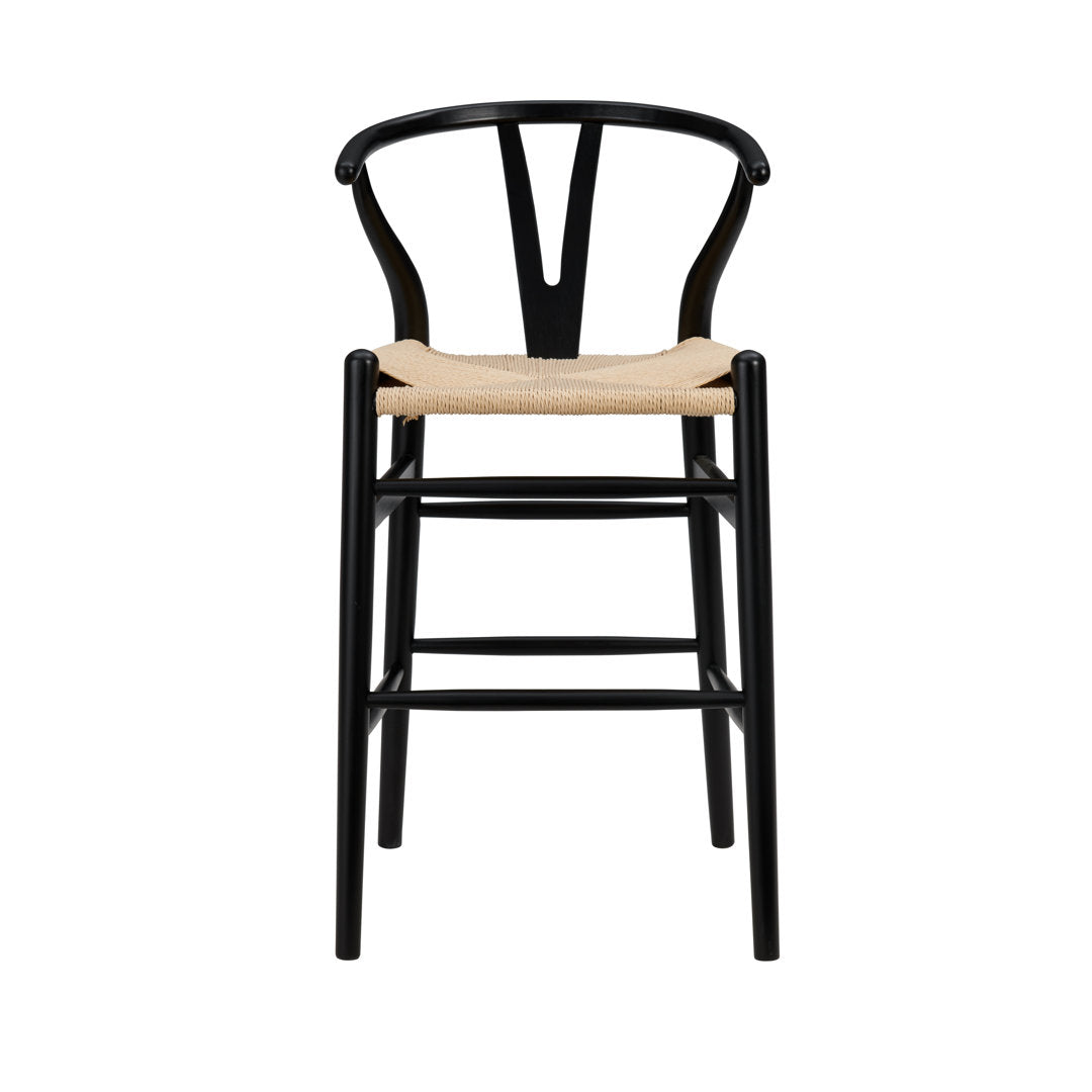 Fairbanks Solid Wood Stool Joss & Main Seat Color: Natural, Frame Color: Black Seat Height: Counter Stool (26" Seat Height)