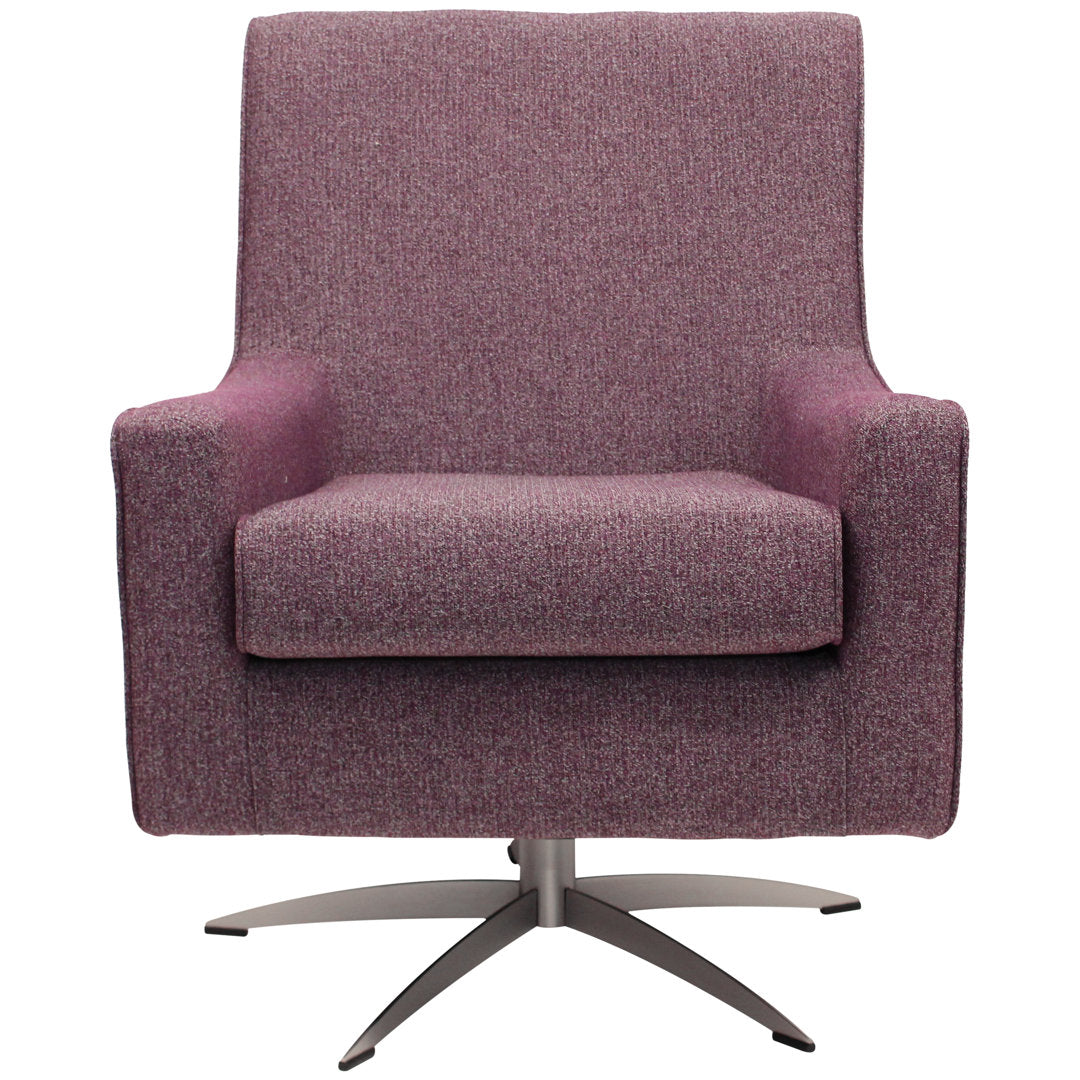 Basilina 26.25" Wide Swivel Armchair Wade Logan® Fabric: Terrace Plum Purple Polyester Blend