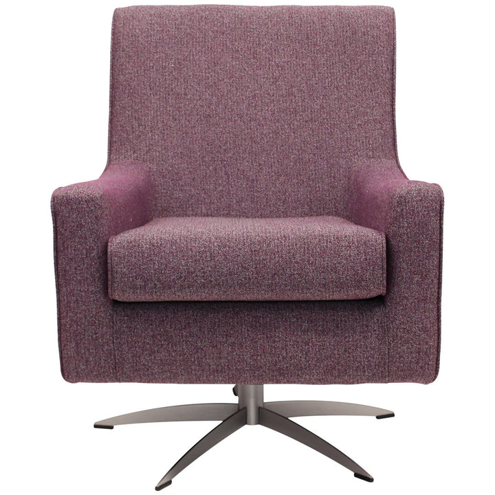 Basilina 26.25" Wide Swivel Armchair Wade Logan® Fabric: Terrace Plum Purple Polyester Blend