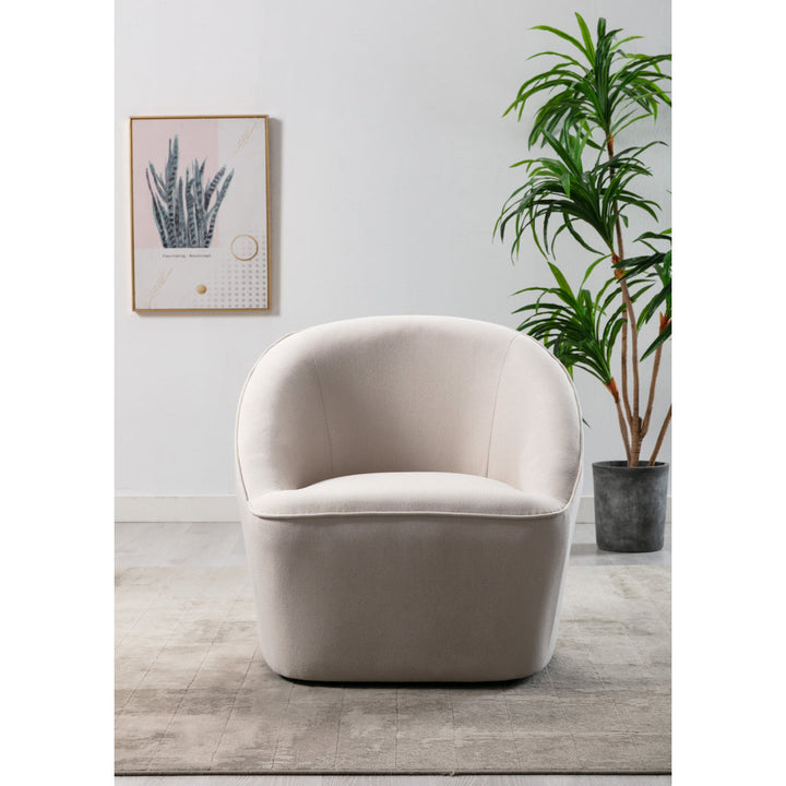 Gregory 31.9" W Polyester Swivel Barrel Chair Sand & Stable™ Fabric: Cream 100% Polyester