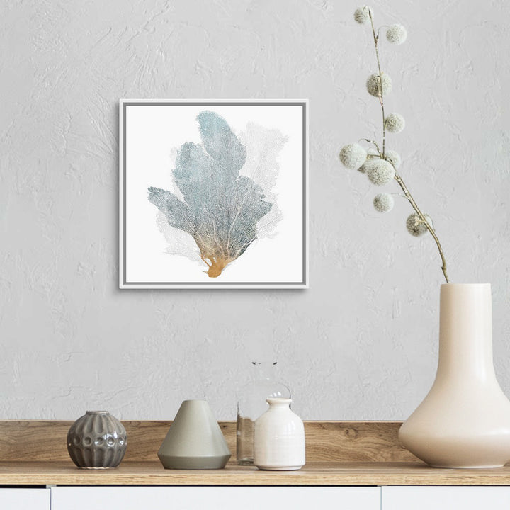 Delicate Coral II by Isabelle Z - Painting Print on Canvas Beachcrest Home™ Size: 14" H x 14" W x 1.75" D Format: White Floater Framed Canvas