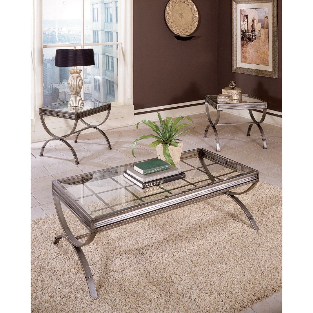 Meghans 3 Piece Coffee Table Set Trent Austin Design® Color: Brushed Nickel