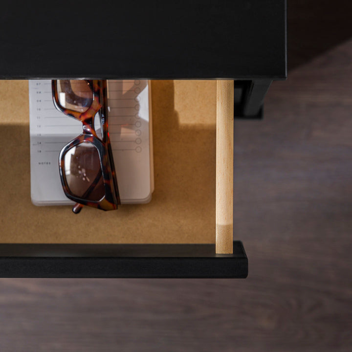 Aizlyn Mid-Century Modern Solid Wood Groove-Handle Nightstands (Set of 2) Wade Logan® Color: Black