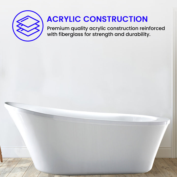 70" x 34" Freestanding Soaking Bathtub Vanity Art