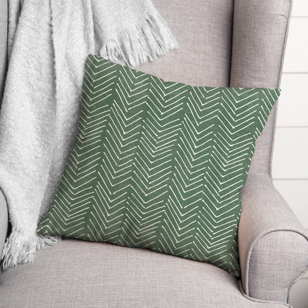 Scribble 14 Outdoor Square Pillow Cover & Insert Designs Direct Creative Group Color: Green Size: 18" x 18"
