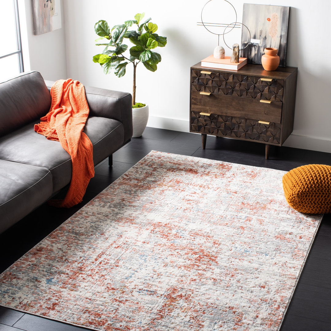 Shivan 100 Performance Abstract Rug 17 Stories Rug Size: Rectangle 6'7" x 8'7"