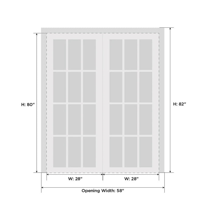 Interior Lucia Clear Glass Wood French White Doors SARTODOORS Size: 72" x 84"
