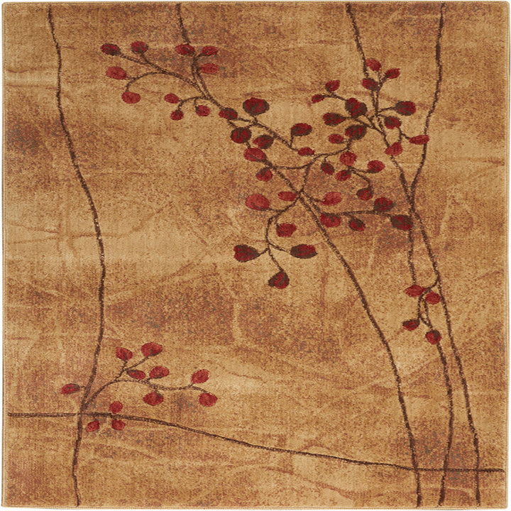 Arnim Floral Taupe/Beige/Red Area Rug Lark Manor™ Rug Size: Rectangle 3'6" x 5'6"