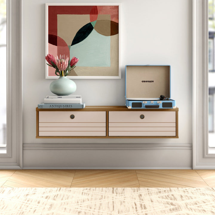 Darryl Floating TV Stand for TVs up to 48" Zipcode Design™ Color: Cinnamon/Off White