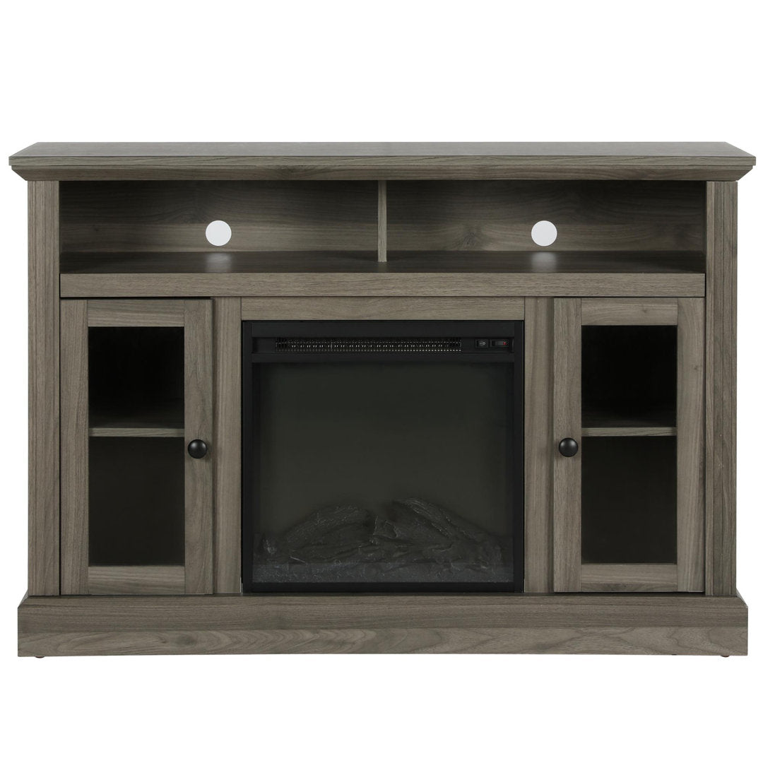 Tucci TV Stand for TVs up to 50" with Electric Fireplace Included Darby Home Co Color: Rustic Gray