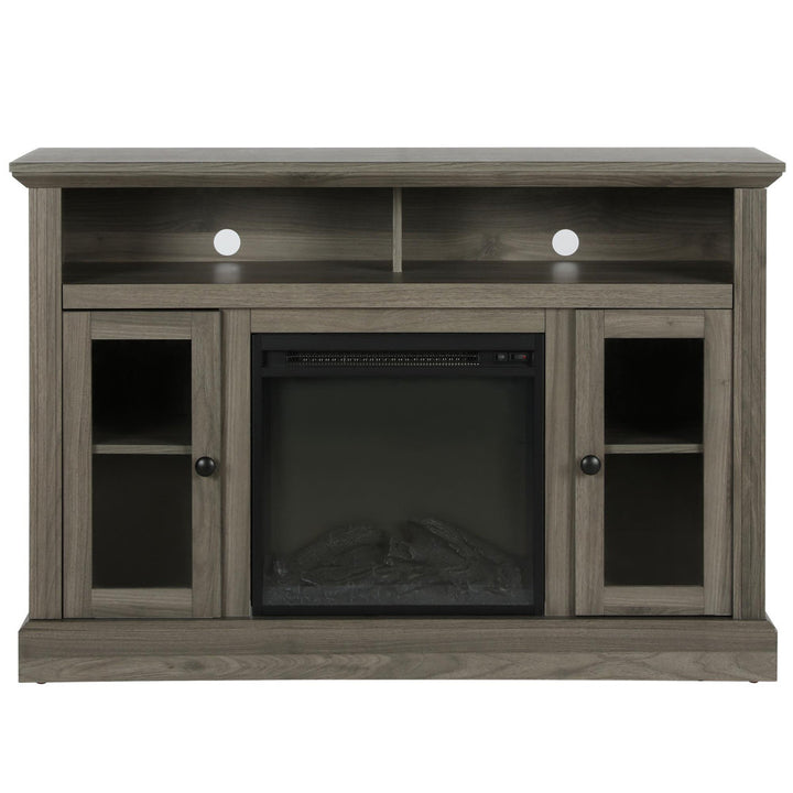 Tucci TV Stand for TVs up to 50" with Electric Fireplace Included Darby Home Co Color: Rustic Gray
