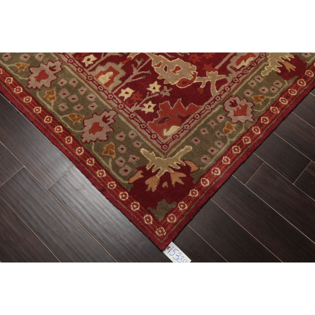 Handmade Tufted Wool Red/Green Area Rug Oriental Rug of Houston Rug Size: Runner 2'4'' x 8'