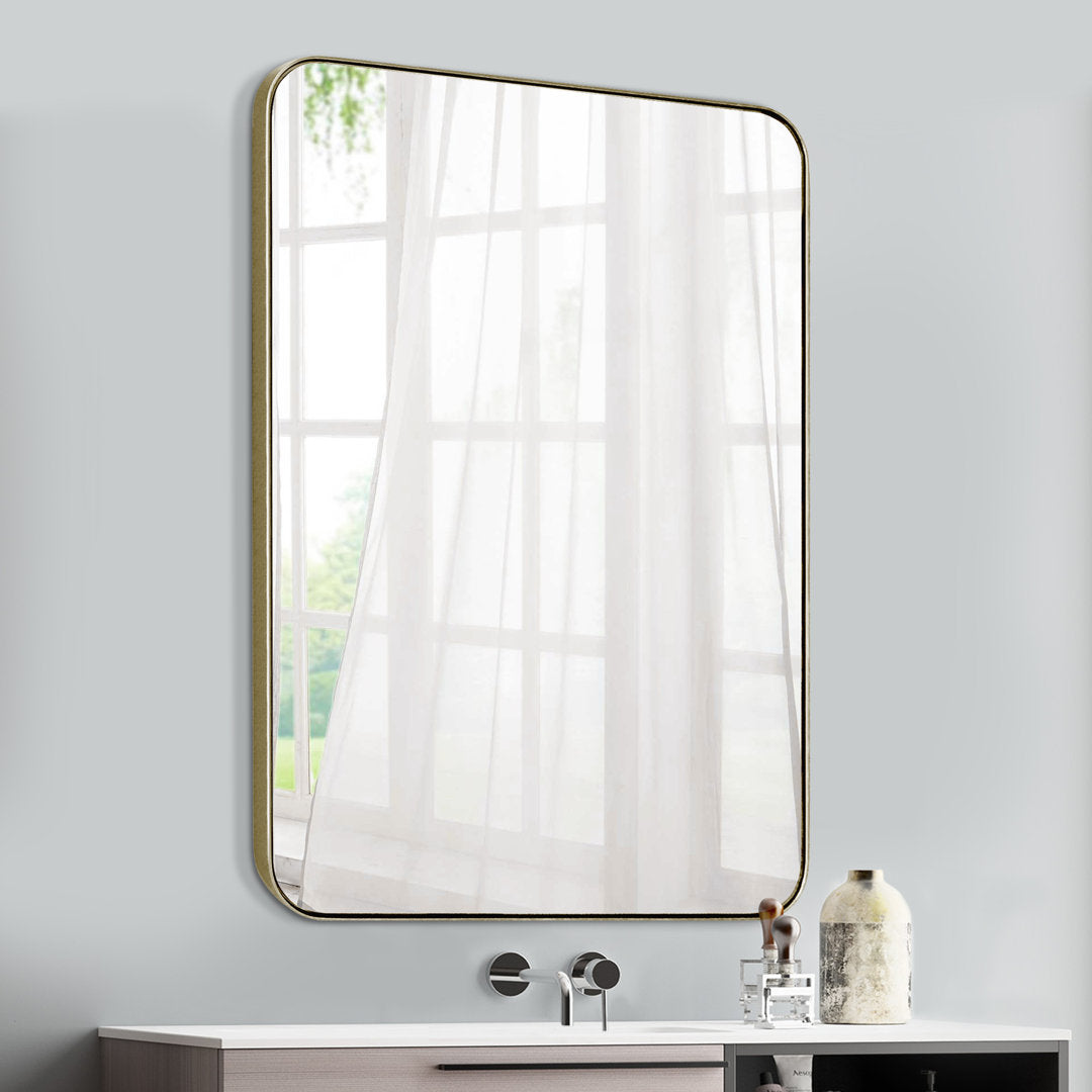 Markhai Modern Accent Mirror Orren Ellis Size: 36" x 24" Finish: Light Champagne