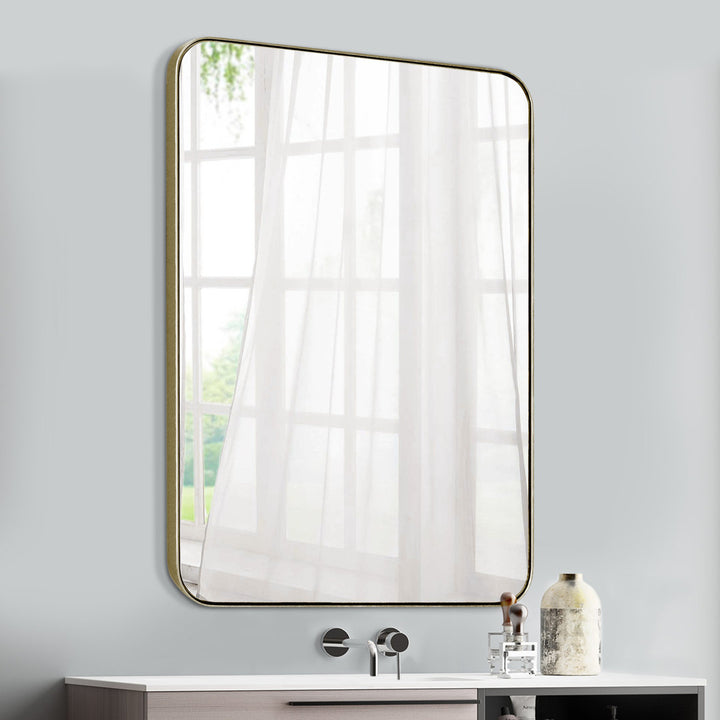 Markhai Modern Accent Mirror Orren Ellis Size: 36" x 24" Finish: Light Champagne