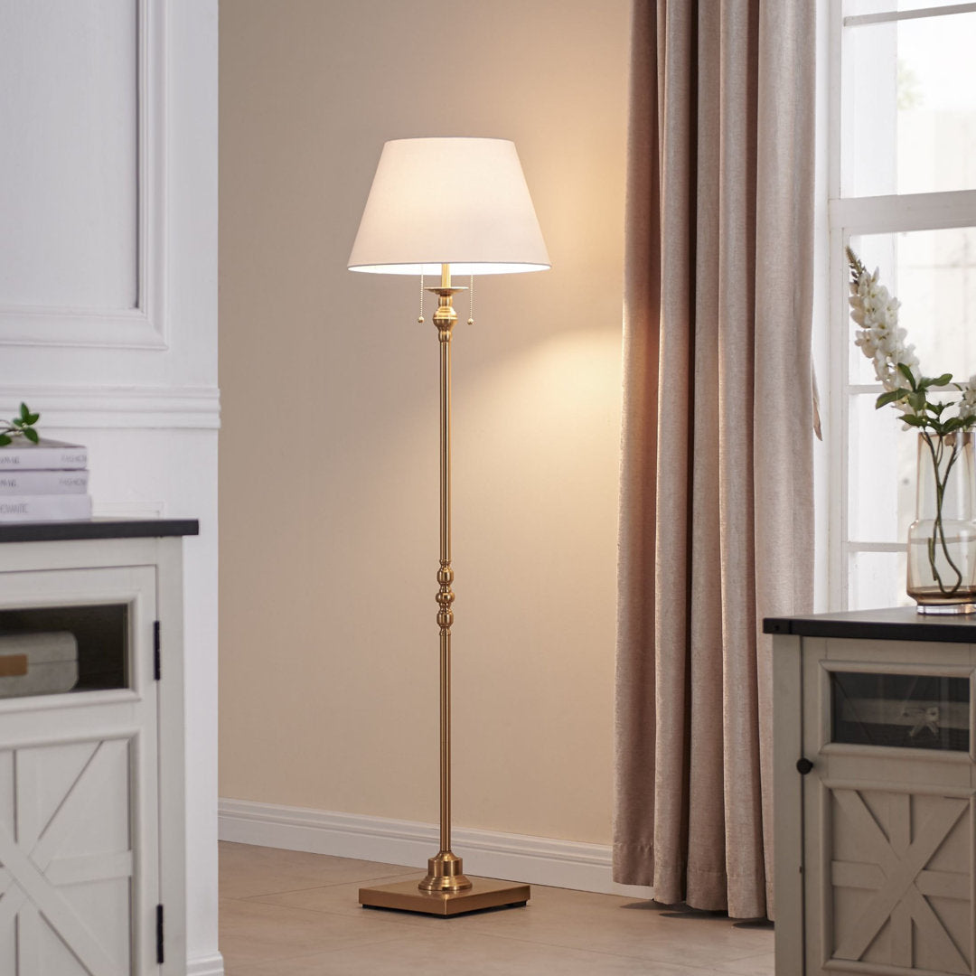 Amiyra 61" Floor Lamp Alcott Hill® Base Finish: Antique Gold