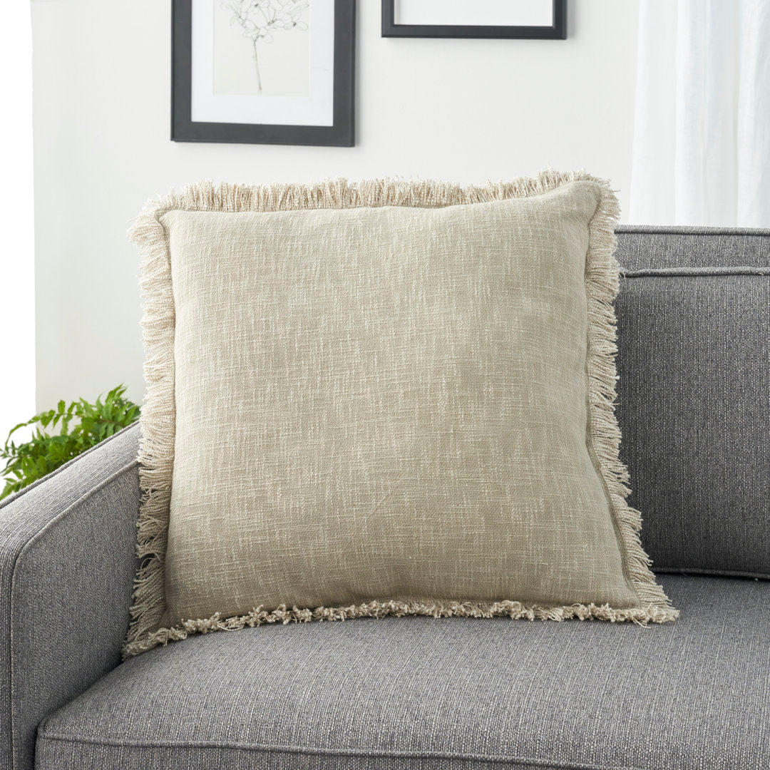 Square Cotton Pillow Cover & Insert Nicole Curtis Color: Taupe