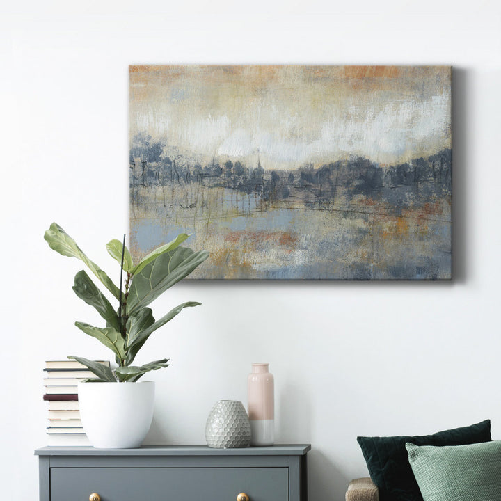 Cool Grey Horizon I - Wrapped Canvas Print Steelside™ Size: 32" H x 48" W