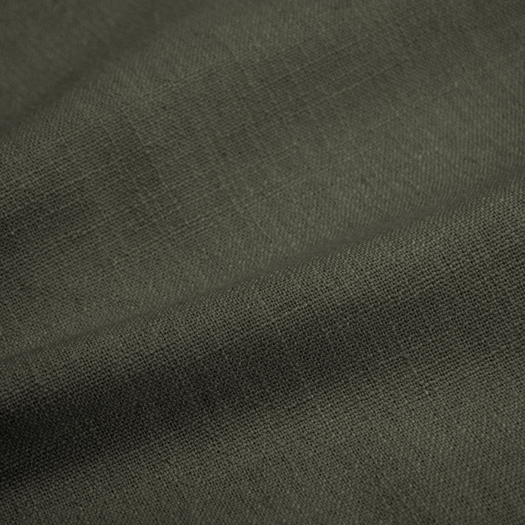 Rand Vegan Leather Bed AllModern Leg Color: Black Wood, Color: Zuma Navy Textured Linen Size: Twin