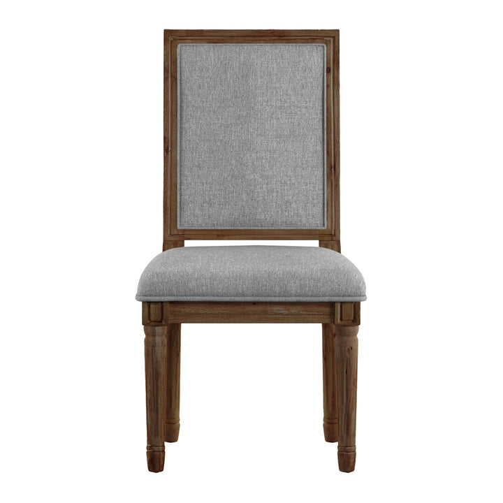 Libretto Solid Wood Side Chair (Set of 2) Kelly Clarkson Home Upholstery Color: Gray Linen, Leg Color: Brown