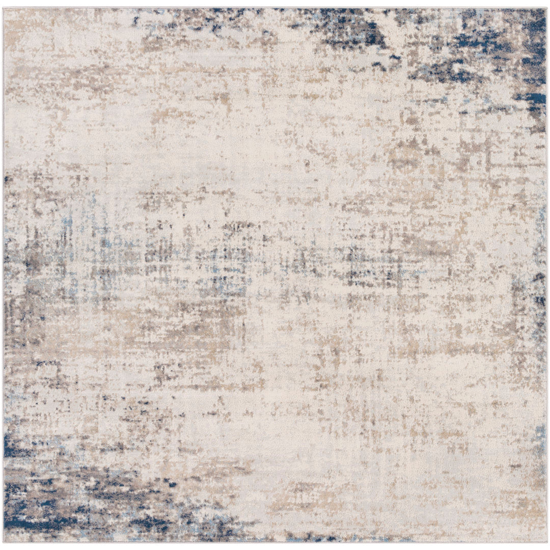 Jemison Abstract Blue/Ivory Area Rug Trent Austin Design® Rug Size: Square 6'7"