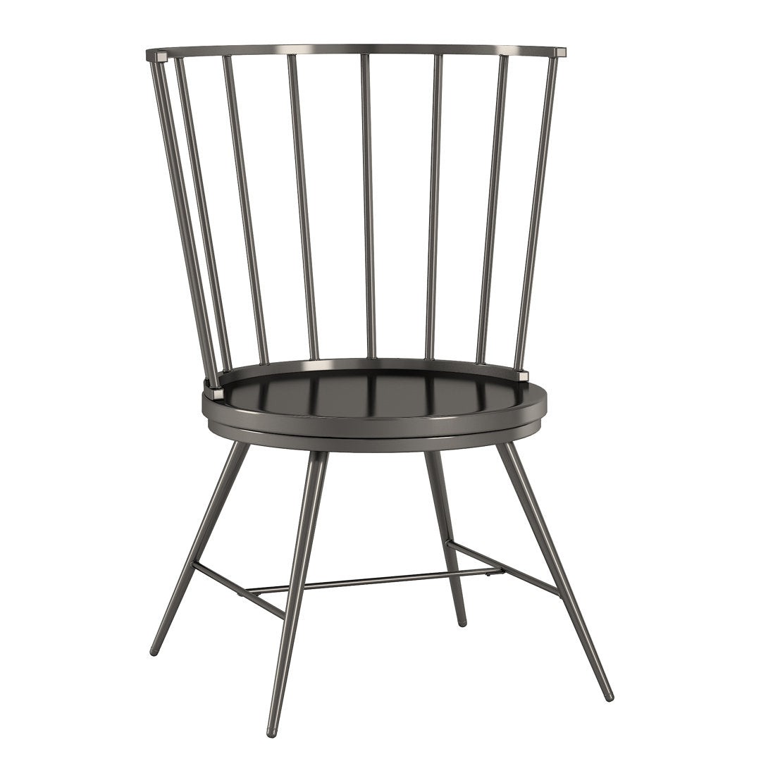 Kennamer Metal Slat Back Side Chair (Set of 2) Laurel Foundry Modern Farmhouse® Color: Black