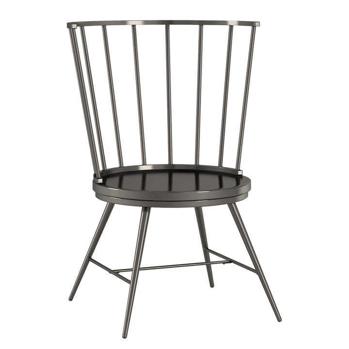 Kennamer Metal Slat Back Side Chair (Set of 2) Laurel Foundry Modern Farmhouse® Color: Black