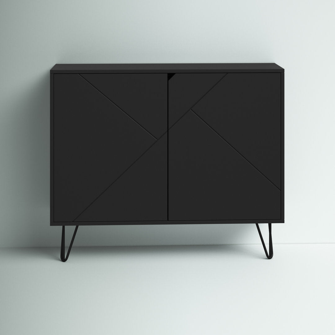 Azerion 2 - Door Accent Cabinet Wade Logan® Color: Black