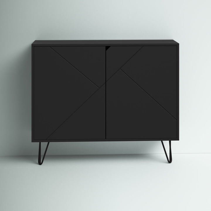 Azerion 2 - Door Accent Cabinet Wade Logan® Color: Black