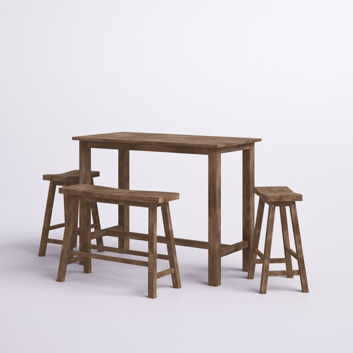 Colynn 4 - Person Counter Height Rubberwood Solid Wood Dining Set Dakota Fields Color: Driftwood Wire-Brush