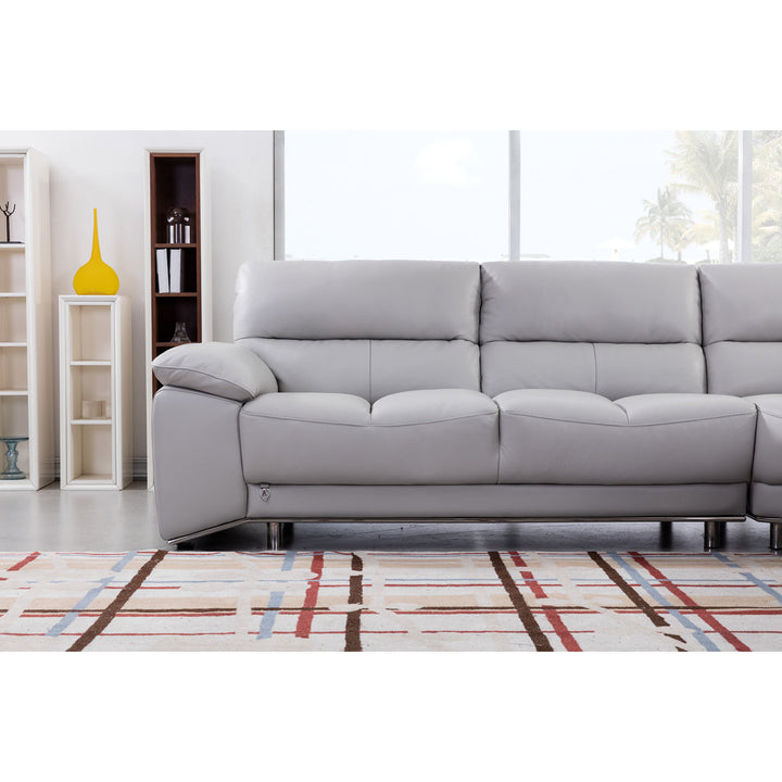Argenziano 111" Wide Genuine Leather Symmetrical Modular Corner Sectional Orren Ellis