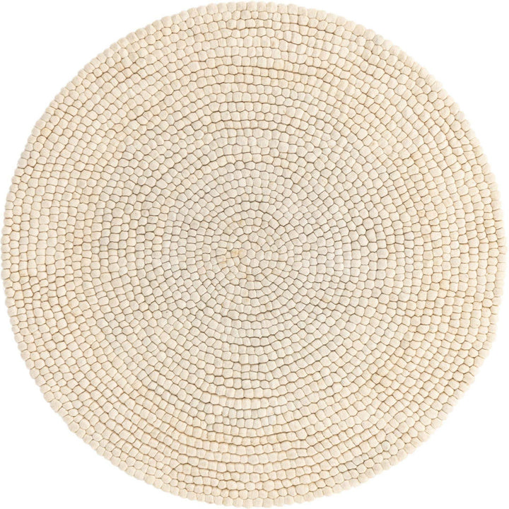Rectangle Sondra Power Loomed Wool Area Rug in Beige Beachcrest Home™ Rug Size: Round 5'