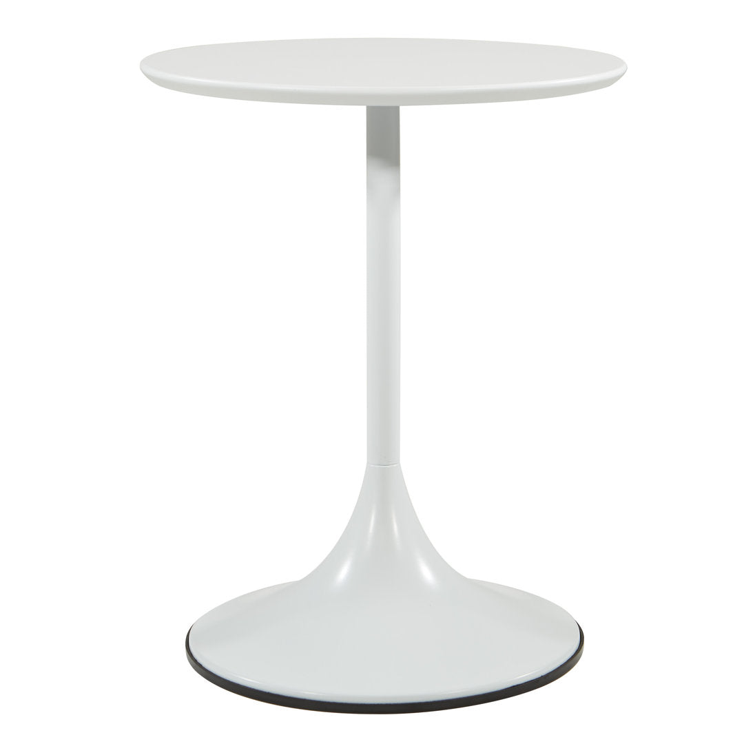 Mielke Pedestal End Table Orren Ellis Table Base Color: White