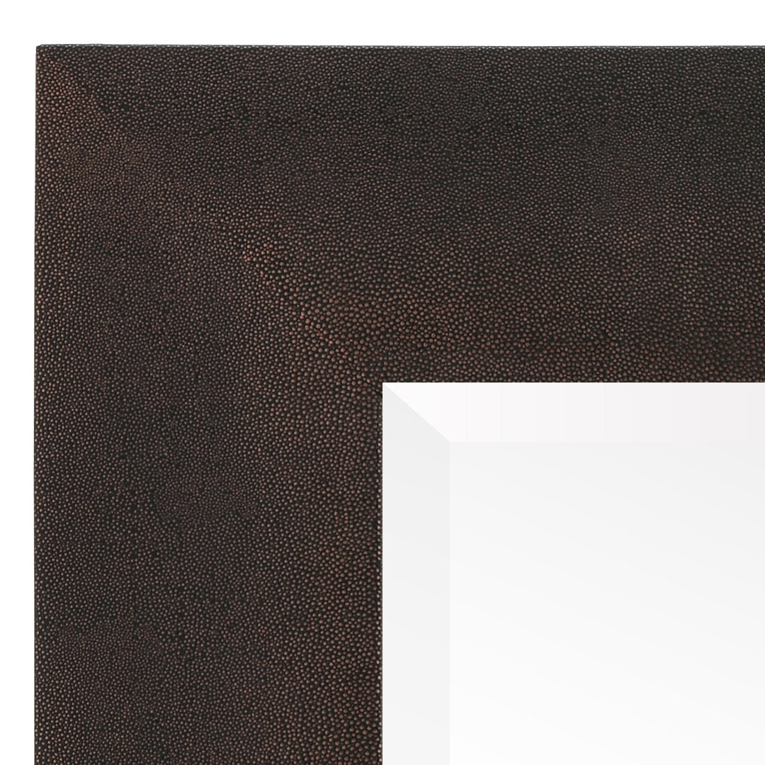 Metallic Shagreen Leather Framed Beveled Accent Mirror Empire Art Direct Finish: Bronze/Black