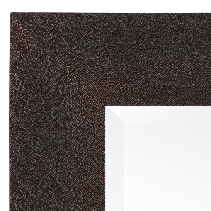 Metallic Shagreen Leather Framed Beveled Accent Mirror Empire Art Direct Finish: Bronze/Black