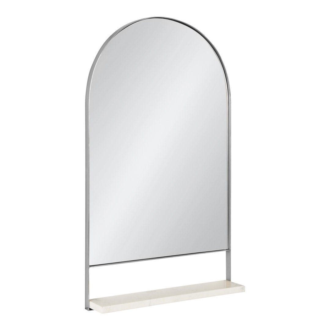 Cielo with Shelves Wall Mirror Joss & Main Size: 34" x 20" Finish: Silver