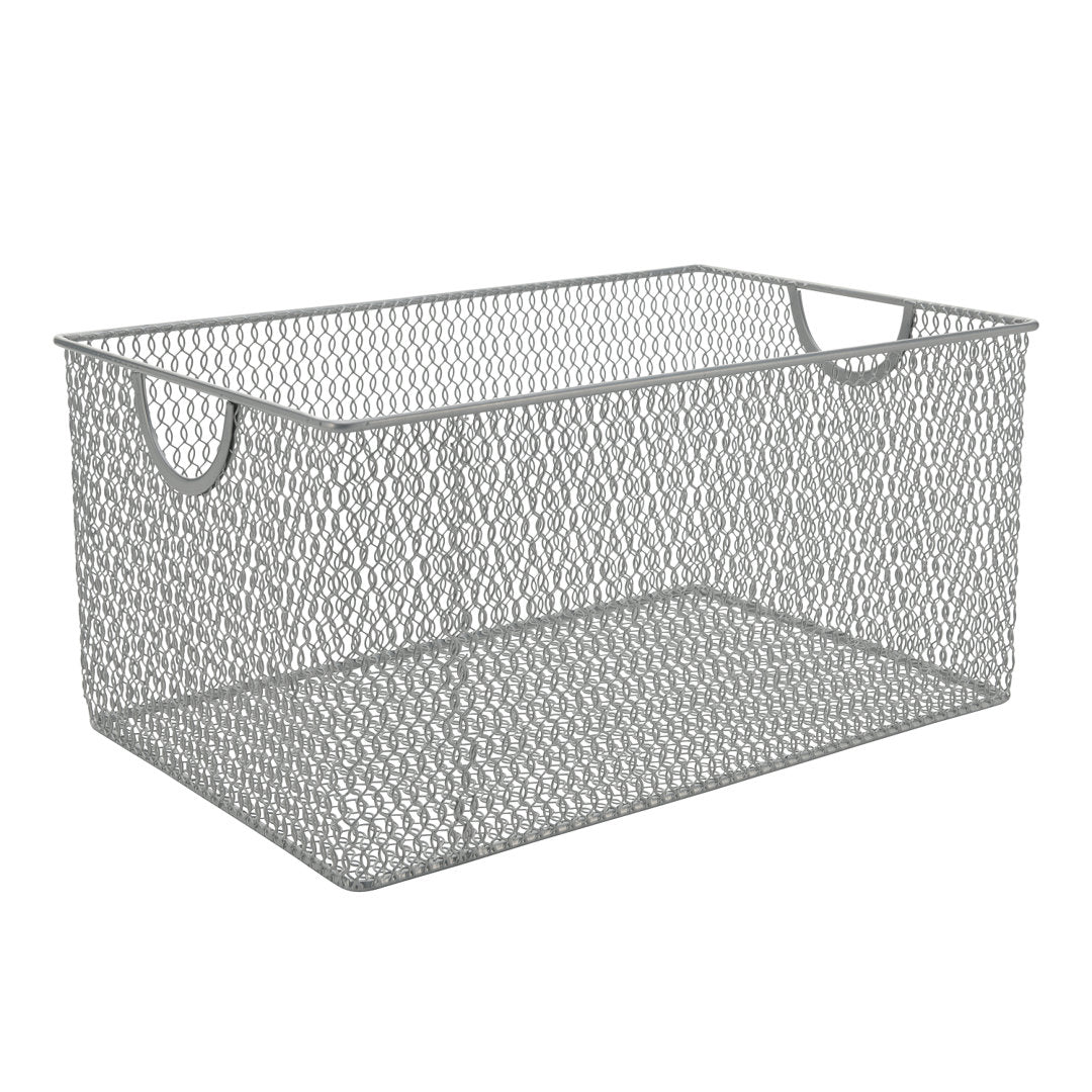Mesh Open Bin Metal Box Rebrilliant Size: 6" H x 10" W x 9" D